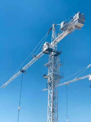 Topkit Jib 50 Meters 6ton Construction Tower Crane With Telescoping Cage