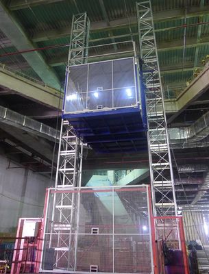 Twin Mast Goods 30m/Min Bouwplaats Lift Lift In Warehouse