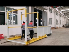 Vertrekbaar laaddek met gewichtsbeperker voor hoge bouwplaatsen